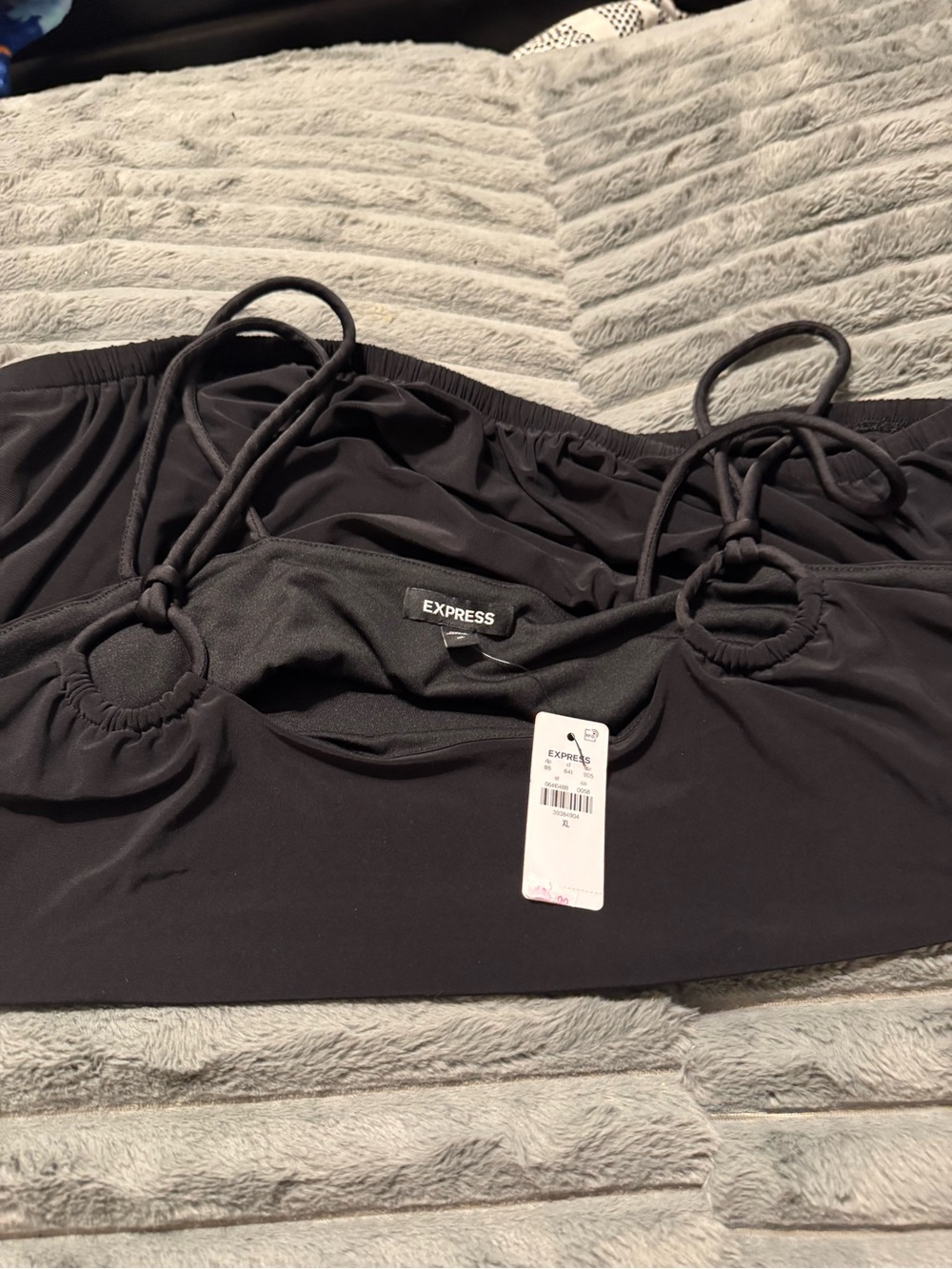 Express Black Tank Top with Ring Detail